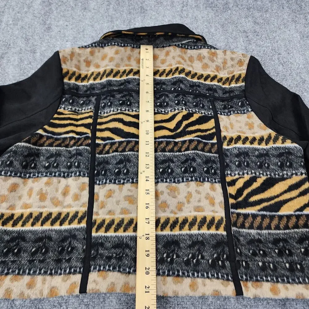 Oli Hali Jacket Womens Large Animal Print Moto Zip Biker Boho Aztec Southwestern - Picture 6 of 16